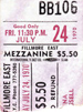 1970-07-24 Late Show Ticket