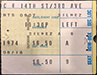 1974-09-27 Late Show Ticket