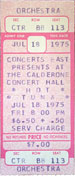 1975-07-18 Early Show Ticket
