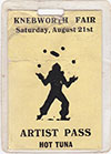 1976-08-21 Crew Backstage Pass