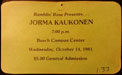 1981-10-14 Early Ticket