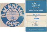 1981-10-27 Backstage Passes