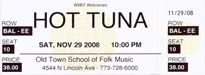 2008-11-29 Late Show Ticket